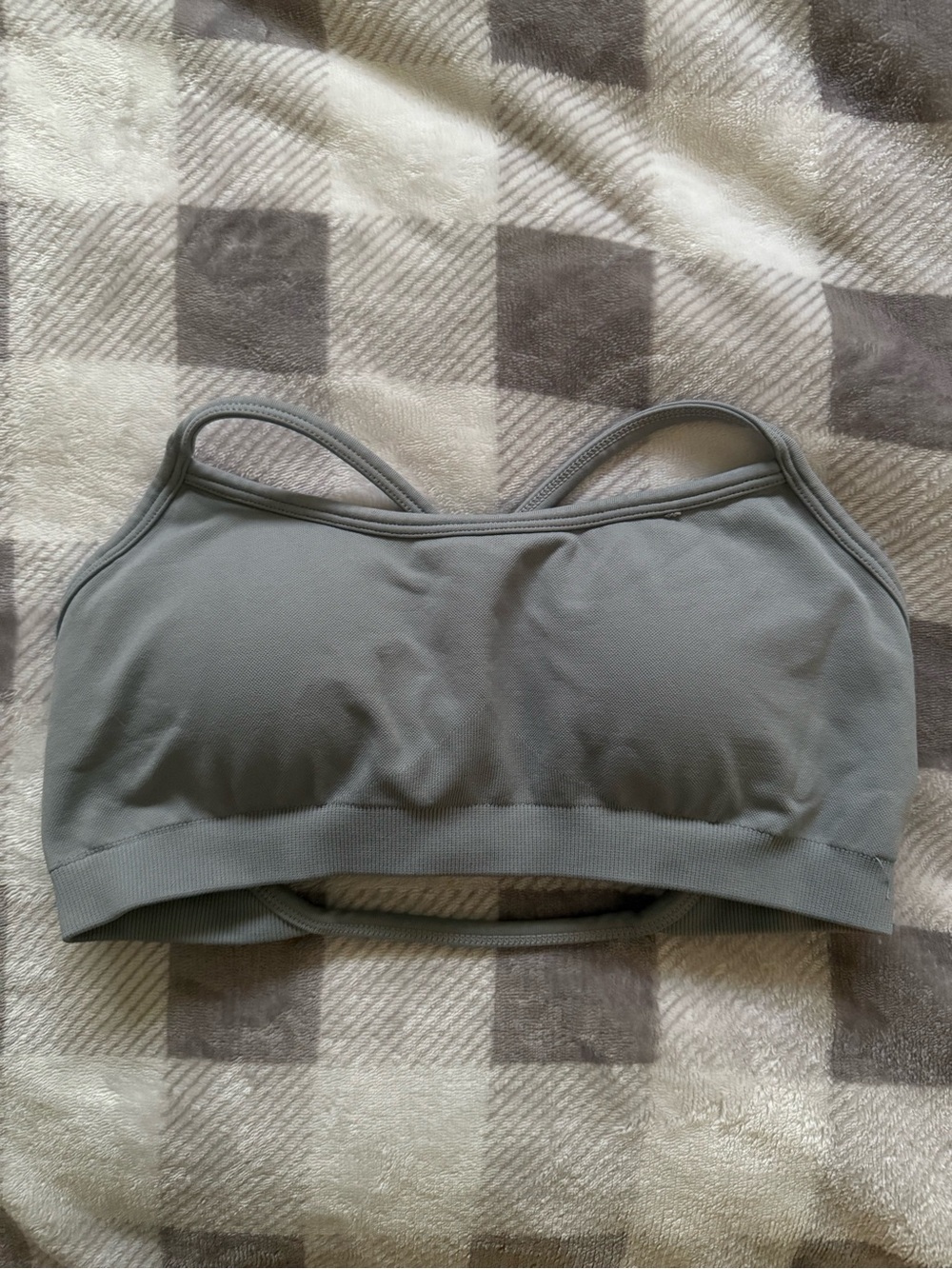 Grey open back sports bra!!